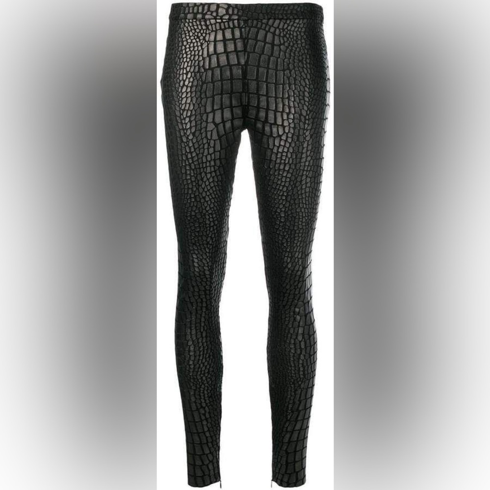 Aiko Duff Black Alligator Leggings XS $185